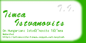 timea istvanovits business card
